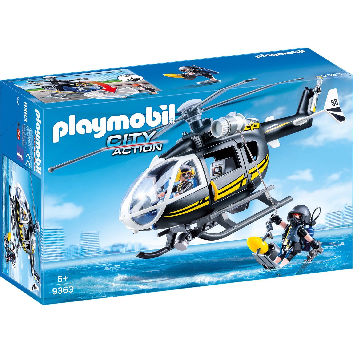 

Playmobil Конструктор Полиция: Тактическое подразделение: вертолет